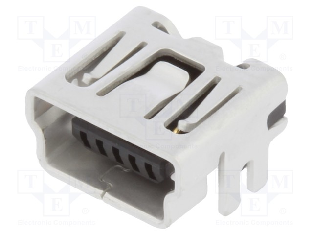 Socket; USB B mini; UX; on PCBs; SMT,THT; PIN: 5; horizontal