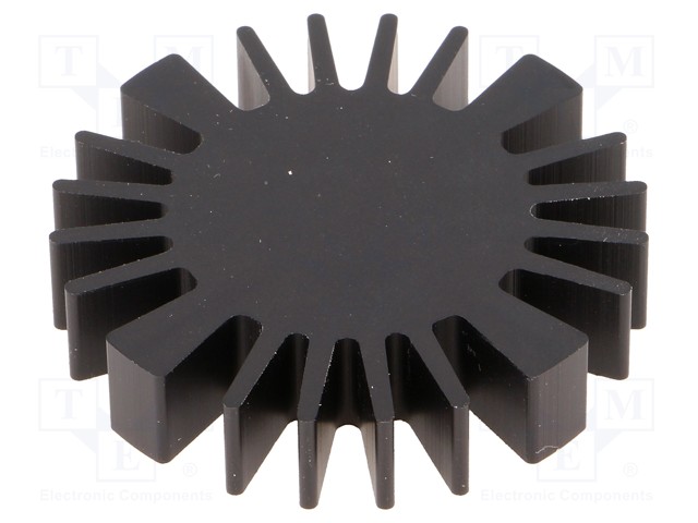 Heatsink; LED; Ø: 50mm; H: 10mm; 2.3K/W; Colour: black