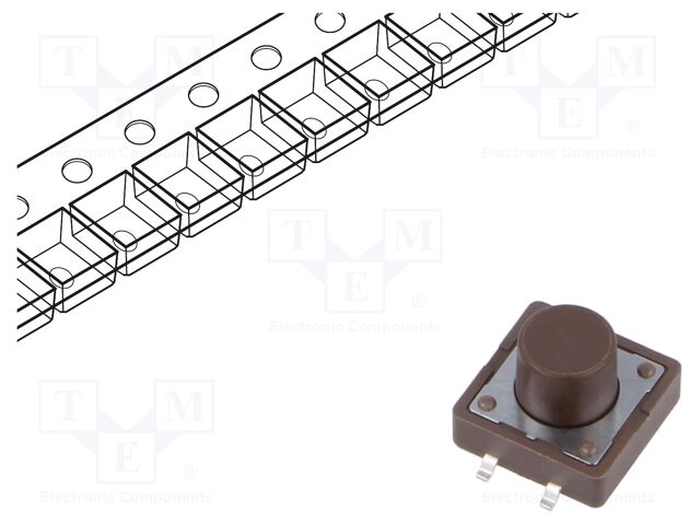 Microswitch TACT; SPST-NO; Pos: 2; 0.05A/12VDC; SMT; none; 1.6N