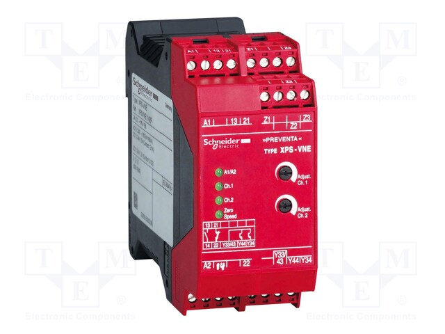 Safety Relay, 24 VDC, SPST-NO, SPST-NC, XPSVN Series, DIN Rail, 1.5 A, Screw