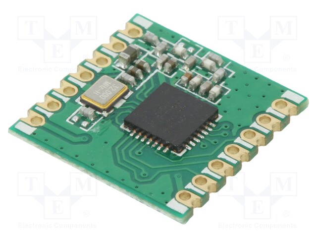 Module: RF; FM transceiver; FSK; 433.92MHz; SPI; -120dBm; 13dBm