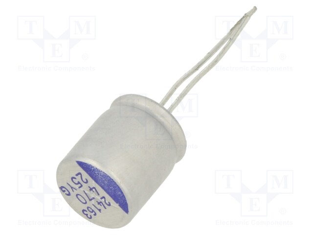 Capacitor: hybrid; THT; -55÷125°C; Body dim: Ø10x12mm; 470uF; 25VDC