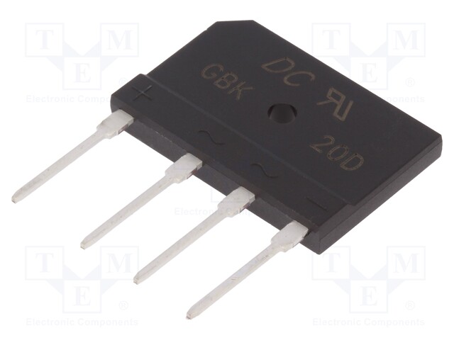 Single-phase bridge rectifier; Urmax: 200V; If: 3.6A; Ifsm: 260A