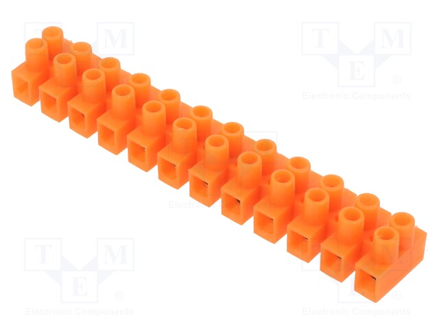 Terminal block; screw terminal; 4mm2; 230V; ways: 12; terminals: 24