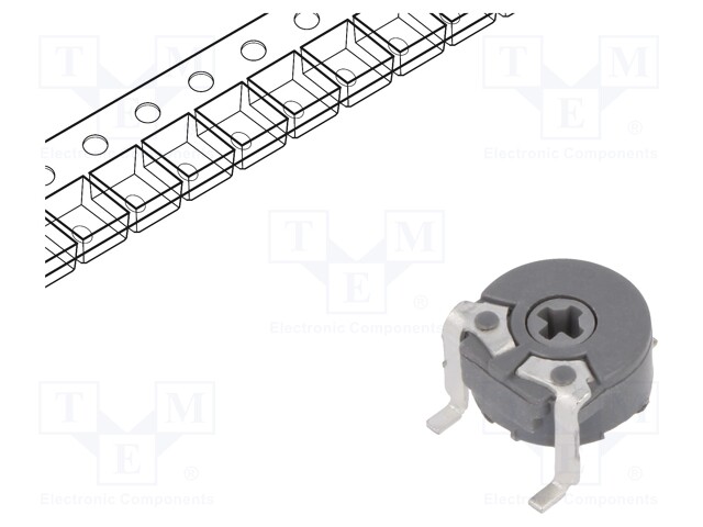 Potentiometer: mounting; single turn,horizontal; 10kΩ; 100mW; SMD