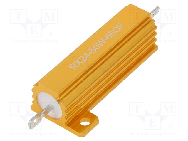 Resistor: wire-wound; with heatsink; 68Ω; 50W; ±1%; 50ppm/°C