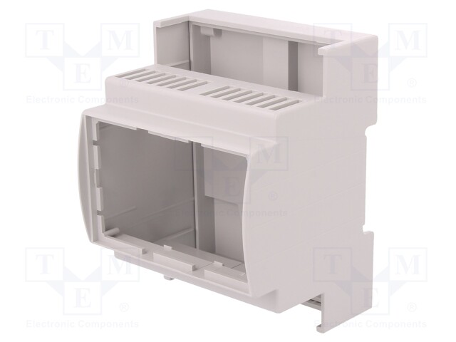 Enclosure: for DIN rail mounting; Y: 90mm; X: 71.3mm; Z: 62mm; grey