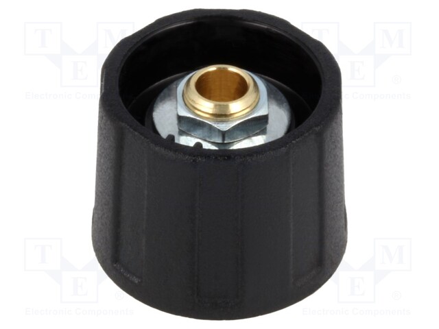 Knob; without pointer; ABS; Shaft d: 4mm; Ø20x15.5mm; black