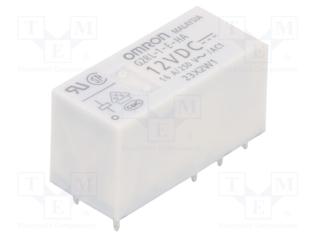 Relay: electromagnetic; SPDT; Ucoil: 12VDC; Icontacts max: 16A