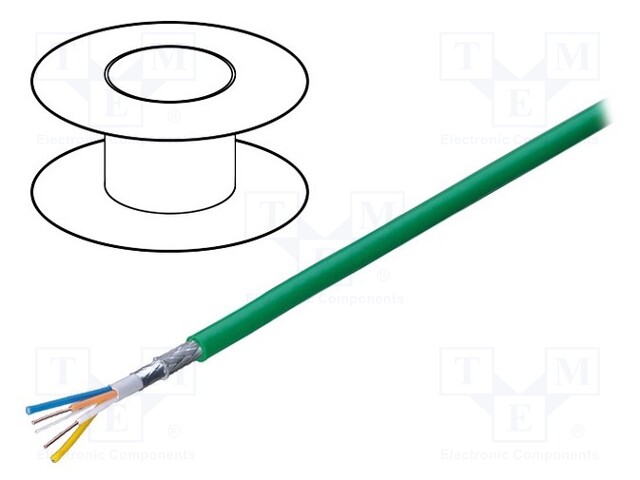 Wire; industrial Ethernet,PROFINET; 5e; solid; Cu; 4x22AWG; PVC