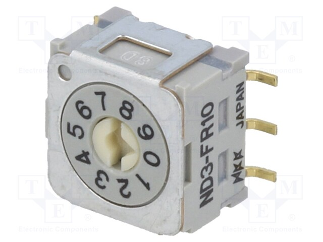 Encoding switch; vertical; Rcont max: 30mΩ; DC load @R: 0.1A/5VDC