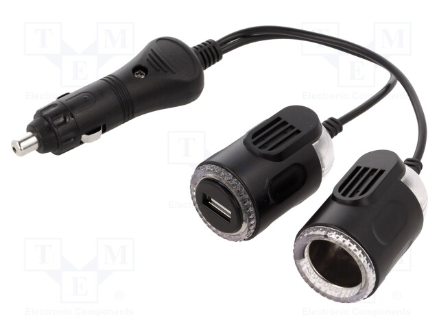 Automotive power supply; USB A socket,car lighter socket x1