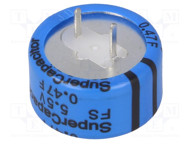 Capacitor: electrolytic; 0.47F; 5.5VDC; ESR: 13Ω; THT; -20÷+80%