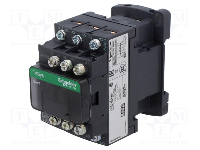 Contactor: 5-pole; NC x2 + NO x3; 24VAC; 10A; CAD,TeSys D; W: 45mm