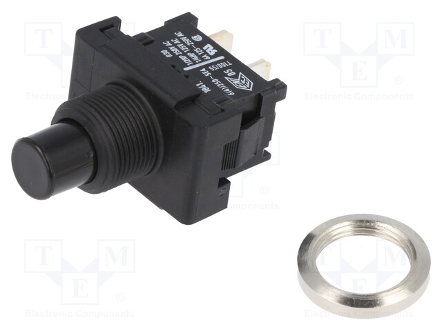 Switch: push-button; Pos: 2; SPST; 6A/250VAC; ON-OFF; IP40; round