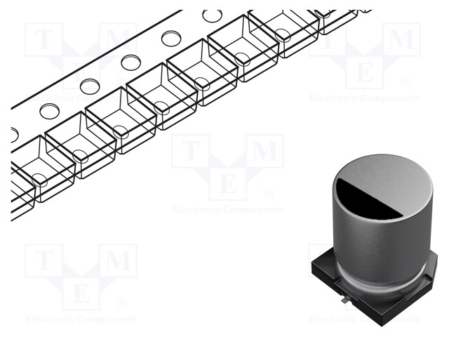 Capacitor: electrolytic; SMD; 100uF; 100VDC; Ø12.5x13.5mm; ±20%