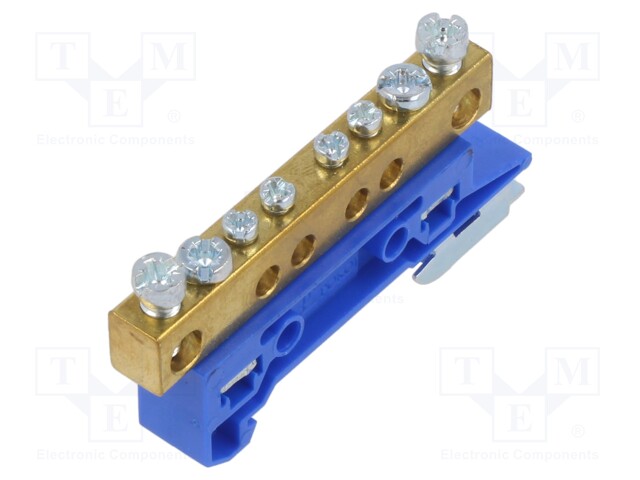 Connector: terminal block; 4mm2,16mm2; ways: 1; terminals: 6; blue