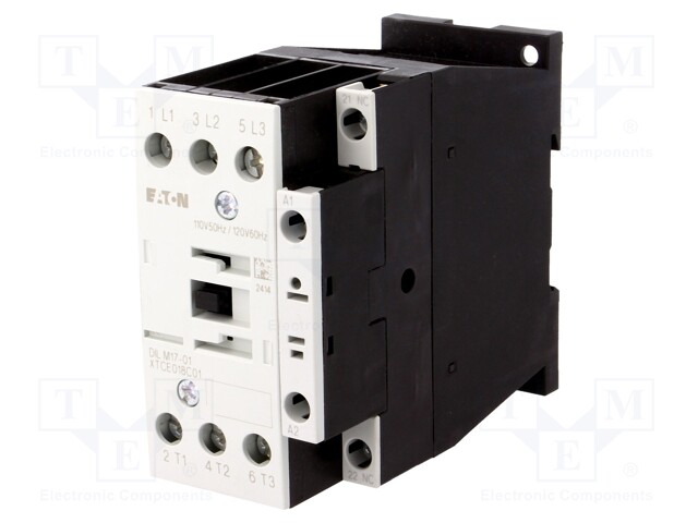Contactor: 3-pole; Auxiliary contacts: NC; 110VAC; 17A; NO x3; 690V