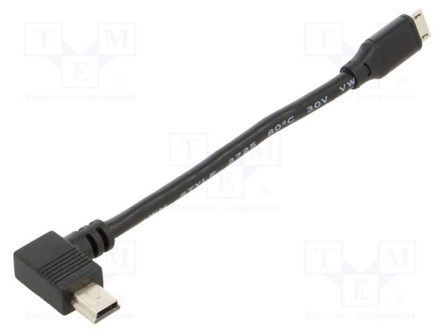 Cable-adapter; 100mm; USB; male,Mini USB