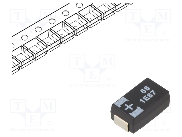 Capacitor: tantalum-polymer; 68uF; 25VDC; TQC; SMD; ±20%; -55÷105°C