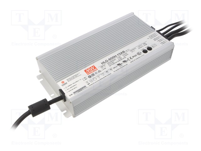Power supply: switched-mode; LED; 540W; 15VDC; 12.7÷15.8VDC; IP65