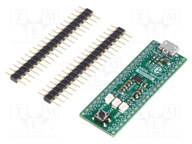 Dev.kit: TI; USB B micro,pin strips; Comp: MSP432P401RIRGC