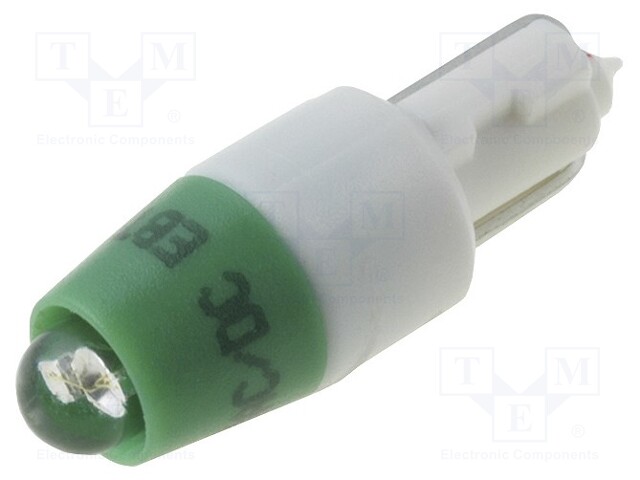 LED lamp; green; T5; 24V; No.of diodes: 1