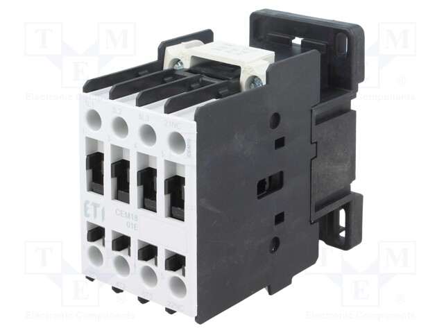Contactor: 3-pole; NO x3; Auxiliary contacts: NC; 24VAC; 18A; CEM