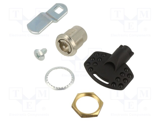 Lock; zinc alloy; 25mm; nickel; Actuator material: steel