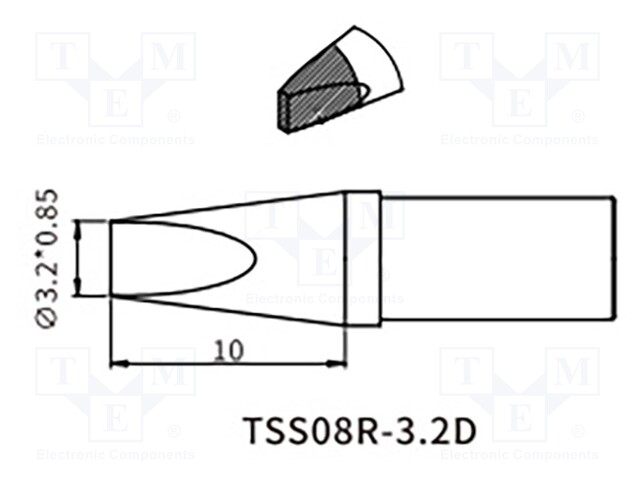 Tip; chisel; 3.2mm; QUICK-TS8