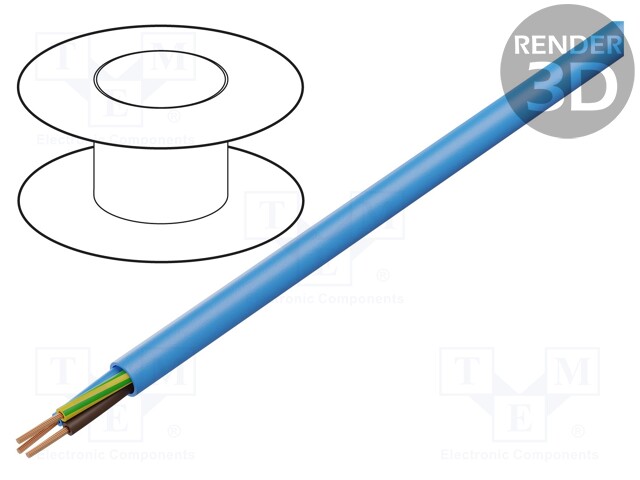 Wire; Clean Cable; stranded; Cu; 4x2,5mm2; blue; 450/750V; Class: 5