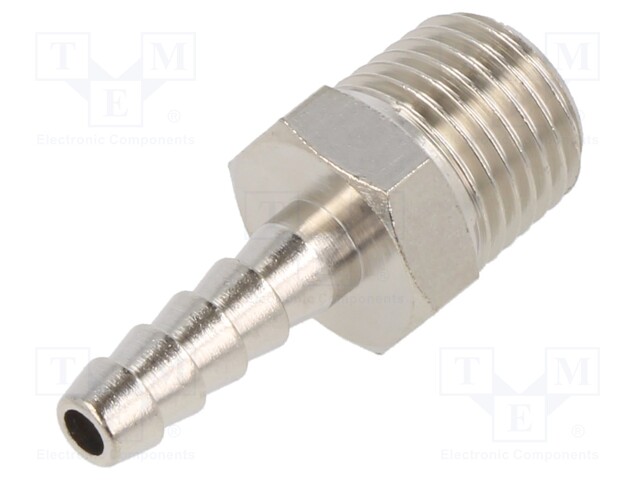 Push-in fitting; connector pipe; nickel plated brass; 6mm