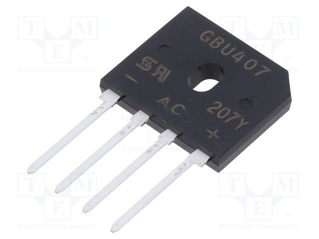 Bridge rectifier: single-phase; Urmax: 1kV; If: 4A; Ifsm: 150A; flat