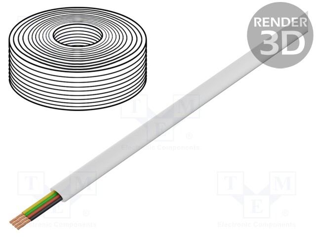 Wire: telecommunication cable; stranded; white; 100m; Core: CCS
