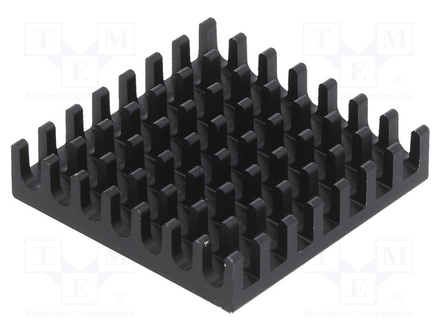 Heatsink: extruded; grilled; BGA; black; L: 27.9mm; W: 27.9mm