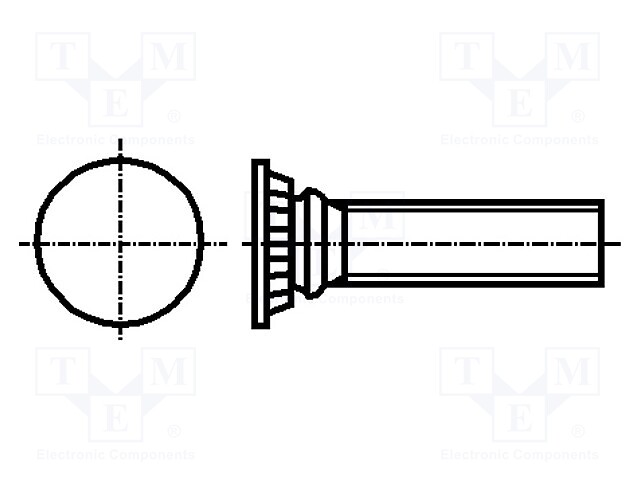 Screw; steel; BN 3332; Thread: M6; Features: push-on; M6x12