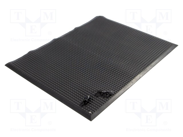 Floor mat; ESD; L: 1.2m; W: 0.9m; Thk: 14mm; EN 61340-5-1; black