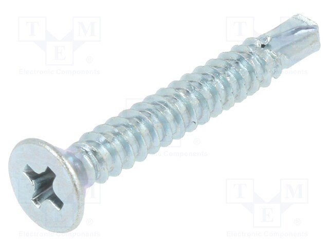 Screw; for metal; 3,9x38; Head: countersunk; Phillips; zinc