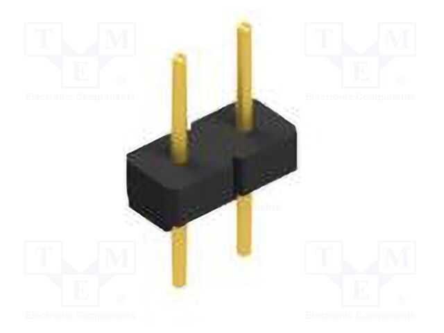 Connector: pin strips; pin header; male; PIN: 2; 2.54mm; THT; 1x2