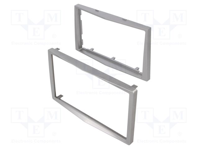 Radio mounting frame; Opel; 2 DIN; shiny silver,silver