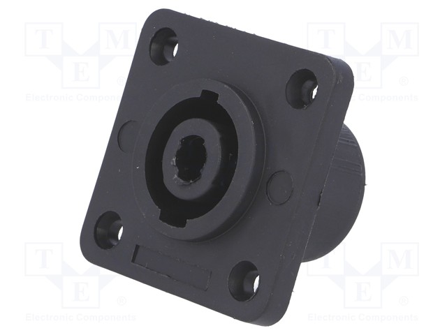 Socket; loudspeaker; male; with flange,large; PIN: 4