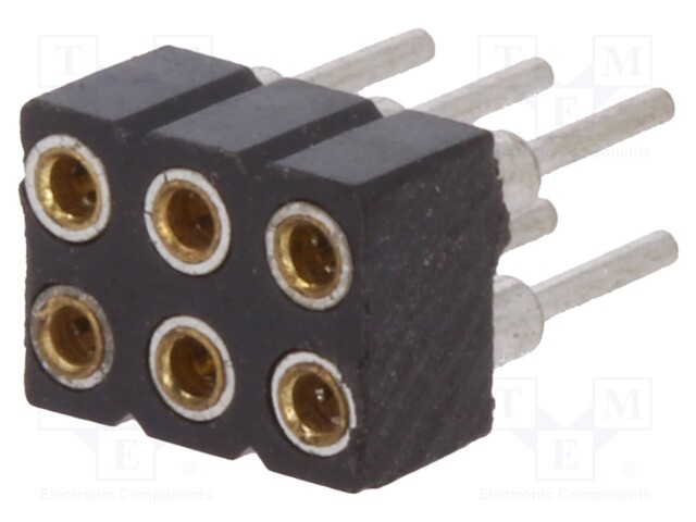 Socket; pin strips; female; PIN: 6; turned contacts,low profile