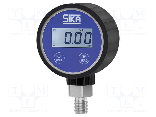 Digital pressure gauge; -1÷0bar; G 1/4"; 69mm; ±1%; 10÷70°C