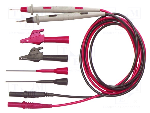 Test acces: kit; 4mm banana plug-probe tip; black,red