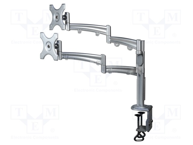 LCD monitor holder; Mounting: screw terminals; Colour: silver