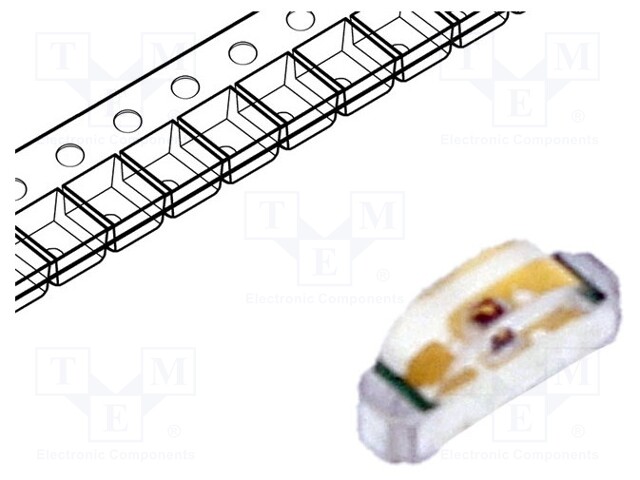 LED; SMD; 0804; red; 18÷54mcd; 2.1x1x0.6mm; 130°; 2÷2.4V; 20mA; 75mW