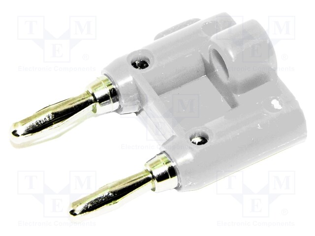 Stackable safety shunt; 4mm banana; 15A; white; 40.13mm; screw