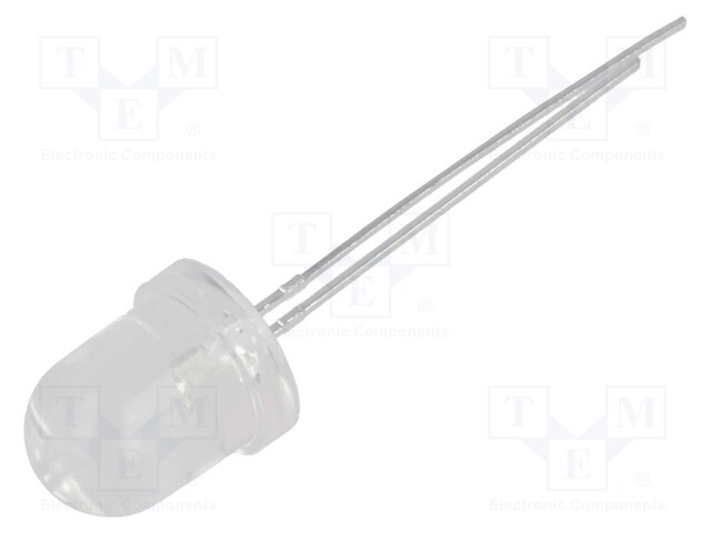 LED; 8mm; white cold; 6500÷11000mcd; 30°; Front: convex