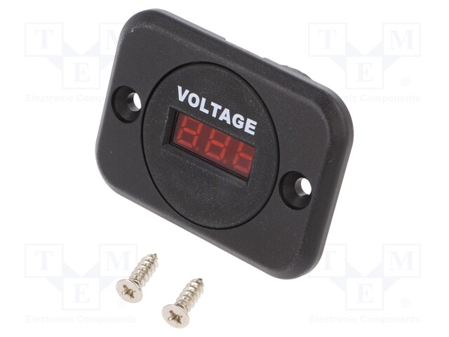 Voltmeter; Sup.volt: 6÷33VDC; VDC range: 6÷33V; black; red