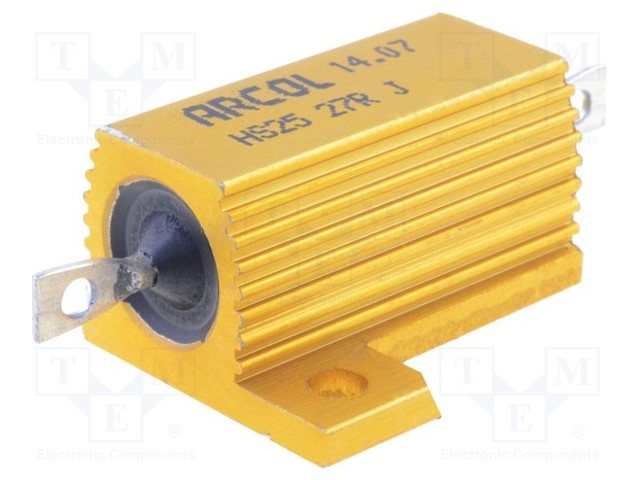 Resistor: wire-wound; with heatsink; screw; 27Ω; 25W; ±5%